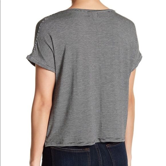 PST by Project Social T Striped V-Neck Pocket (D6) - Picture 2 of 8